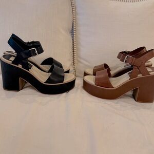 Dolce Vita Tan and Black size 9 wedge heels